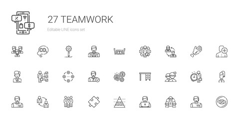 teamwork icons set