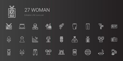 woman icons set