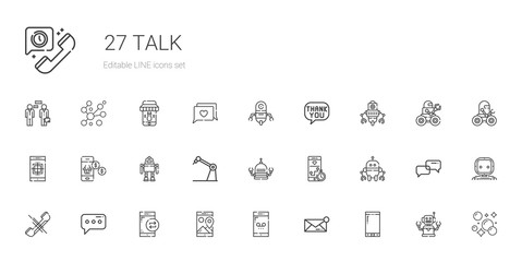 talk icons set