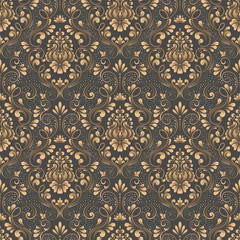 Vector damask seamless pattern background. Elegant luxury texture for wallpapers, backgrounds and page fill.