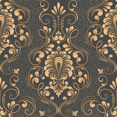 Vector damask seamless pattern element. Elegant luxury texture for wallpapers, backgrounds and page fill.