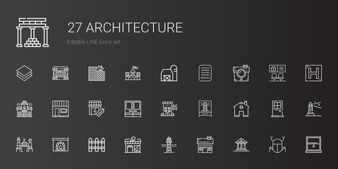 architecture icons set