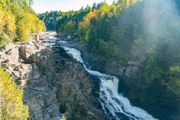 Beautiful fall color of Montmorency Falls