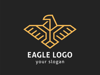 Eagle Abstract Logo design vector template Linear style.