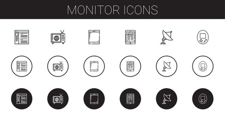 monitor icons set