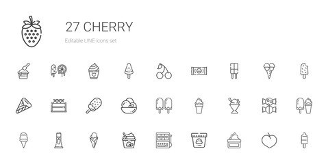cherry icons set