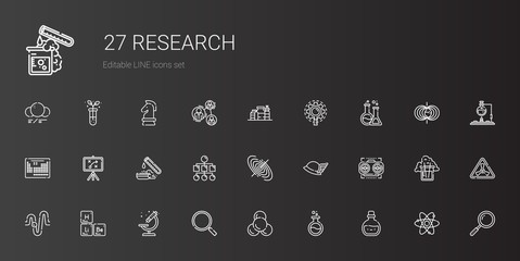 research icons set