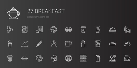 breakfast icons set
