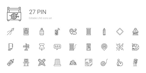 pin icons set