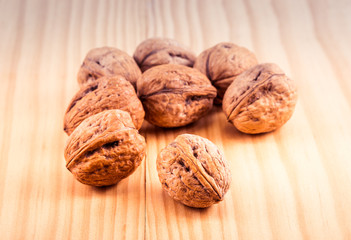 Walnuts on the table