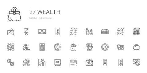 wealth icons set