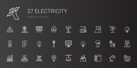 electricity icons set