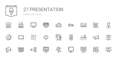 presentation icons set