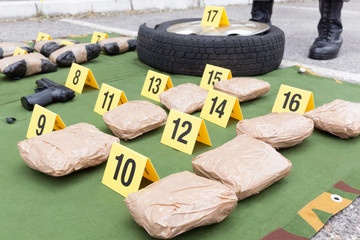 Drug evidence seized during the police raid