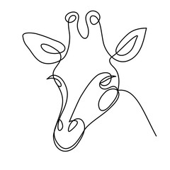 giraffe line continuous drawing © ColorValley
