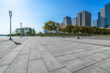 modern building and empty pavement, china.