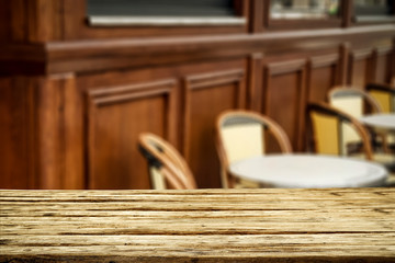 Table backgound of free space and wooden wall background 