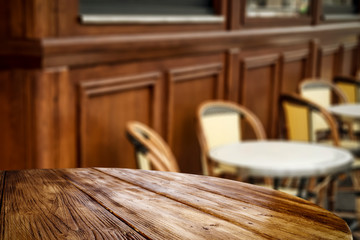 Table backgound of free space and wooden wall background 