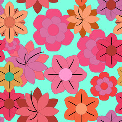 Bright floral pattern for your business. Seamless pattern. Vector.