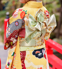 Naklejka premium 着物の女性