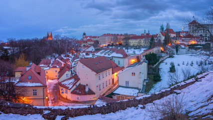 Fototapeta na wymiar View of Novy Svet Street of Hradcany district, Prague, Czech Republic
