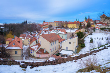 Fototapeta na wymiar View of Novy Svet Street of Hradcany district, Prague, Czech Republic