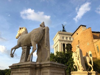 Fototapeta na wymiar Ara Celi e Vittoriano, Roma, Italia