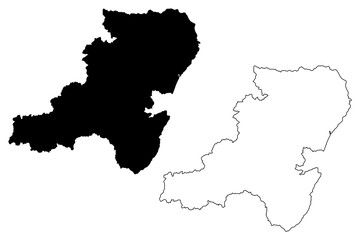 Aberdeenshire (United Kingdom, Scotland, Local government in Scotland) map vector illustration, scribble sketch Aberdeenshire map