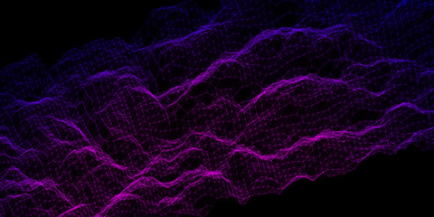 Abstract color polygonal net with lines.