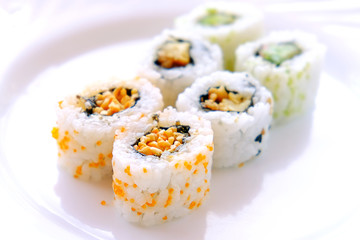 sushi on white plate
