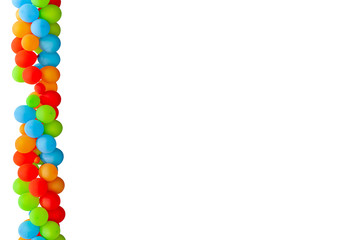 Flying balloons in line isolated on a white background - Image