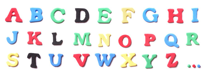 colorful foam rubber letters alphabet complete set