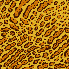 Seamless pattern of ocelot or leopard. Animal print