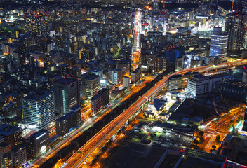Fototapeta na wymiar 【横浜の夜景】横浜ランドマークタワー展望台の夜景