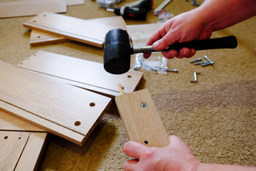 The process of assembling furniture