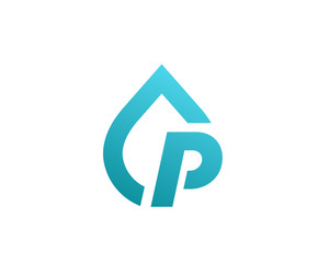 Letter P water drop logo icon design template elements