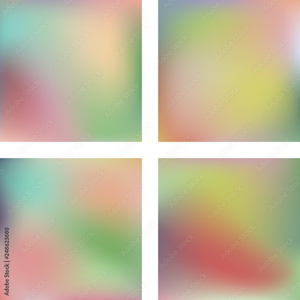 Aufkleber set with colorful abstract blurred backgrounds. vector illustration. modern geometrical backdrop. ab