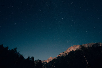 star spankled sky in the dolomites