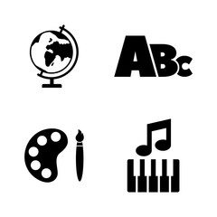 School Subject, Education. Simple Related Vector Icons