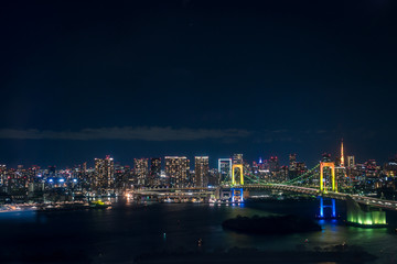 Fototapeta na wymiar 東京湾の夜景と夜空
