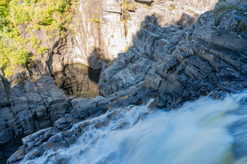 Beautiful fall color of Montmorency Falls