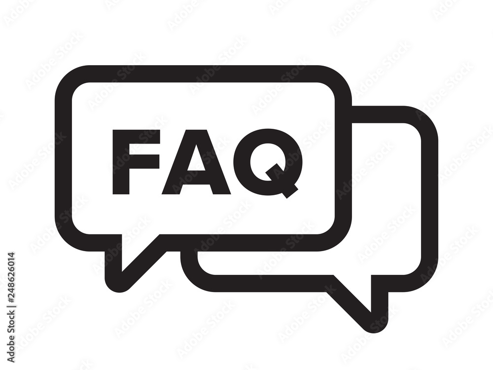 Poster faq chat bubble, ask dialog vector web icon