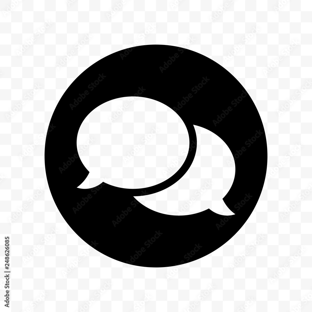 Aufkleber dialog chat bubble, faq question and information vector circle icon
