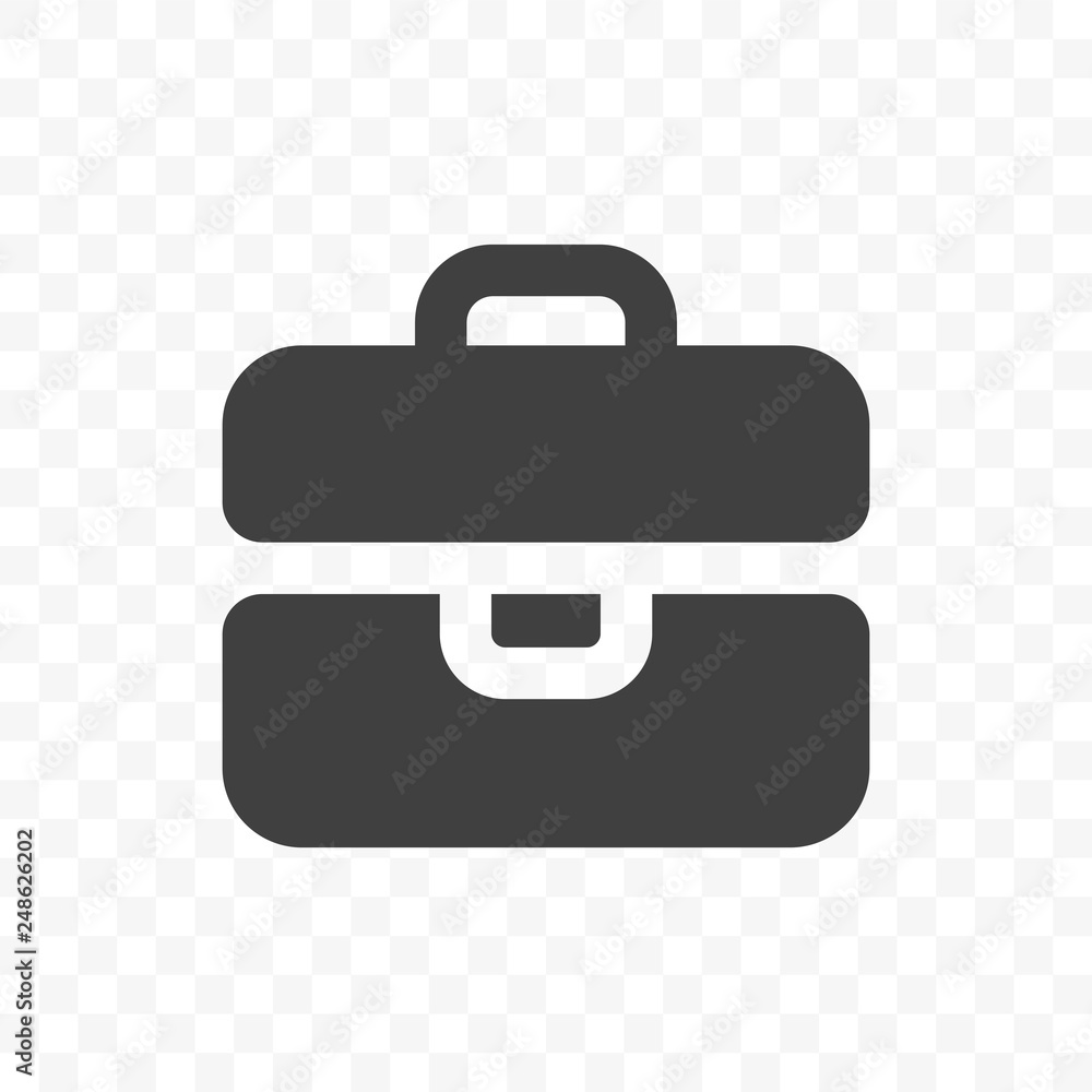 Poster briefcase vector icon. mobile app and web site portfolio business case element