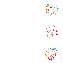 Festive background with multicolored confetti. Yellow, pink, blue circles but against a white background. Flying confetti.