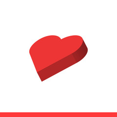 3D heart vector icon,  love symbol. Simple, flat design for web or mobile app