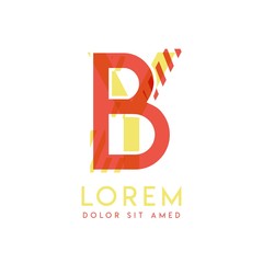 YB colorful logo design with pink orange and gray color that can be used for creative business and advertising. BY logo is filled with bubbles and dots, can be used for all areas of the company.