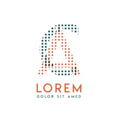 CA modern logo design with orange and green color that can be used for creative business and advertising. AC logo is filled with bubbles and dots, can be used for all areas of the company.