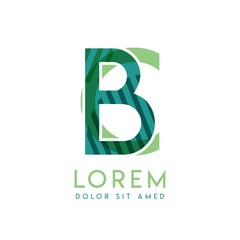 CB luxury logo design with green and dark green color that can be used for creative business and advertising. BC logo is filled with bubbles and dots, can be used for all areas of the company.