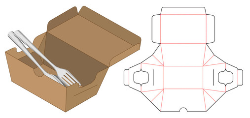 Box packaging die cut template design. 3d mock-up
